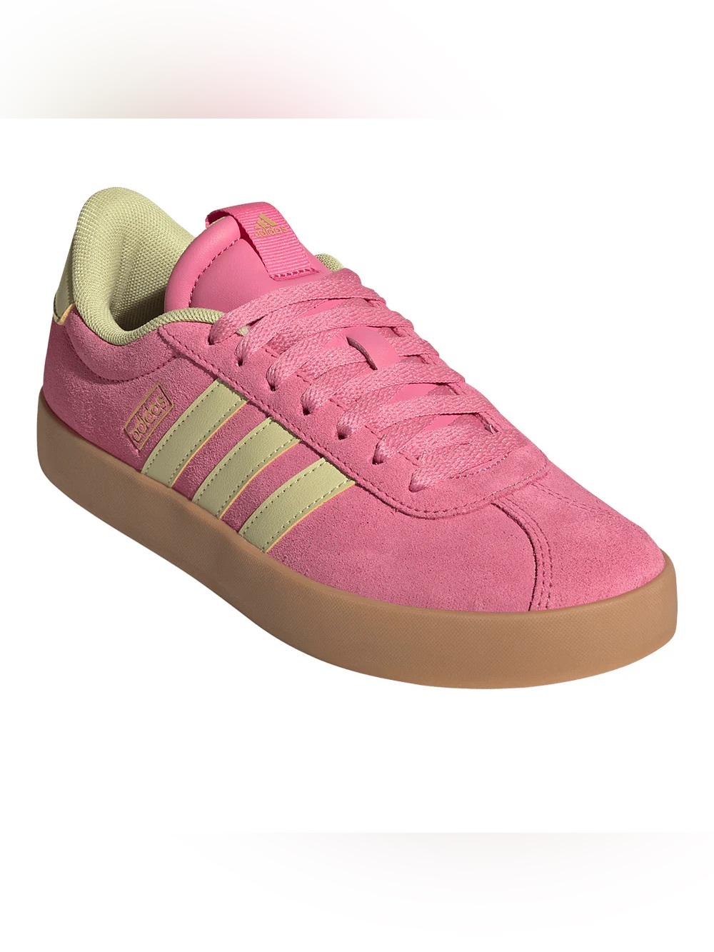 NWOT adidas VL Court 3.0 Sneaker - Pink with butter yellow details